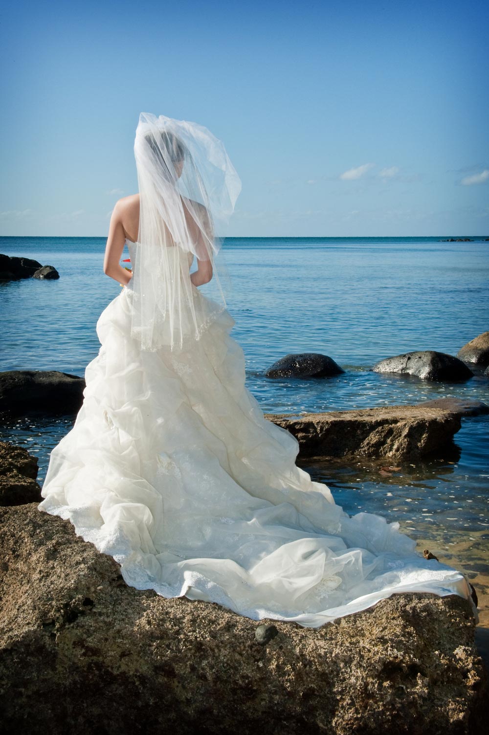 Fiji Wedding bride on beach